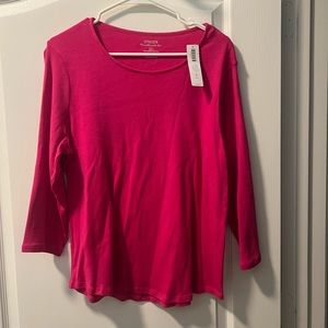 NWT chicos hot pink 3/4 sleeve shirt